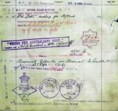 Craddock P Beechholme  WW1