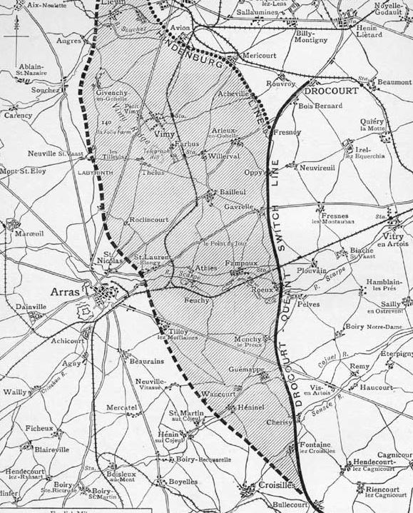 Wikepedia Map of Arras Offensive 1917.