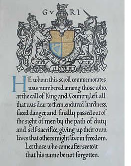 Frederick Williams Beechholme WW1 memorial